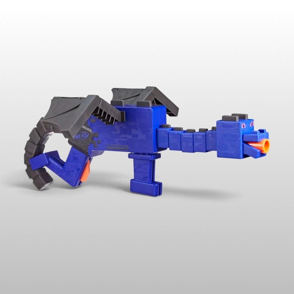 Minecraft NERF Ender Dragon Dart Blaster 26in Toy Blaster Mojang Elite Purple